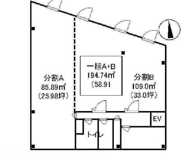 貸店舗・事務所　八尾市 東本町３丁目　たばこビル 間取り