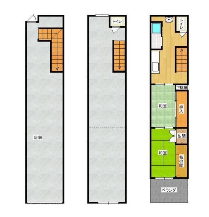 貸店舗・事務所　八尾市 山本町南１丁目　本間倉庫付店舗 間取り