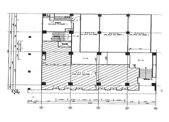 貸店舗・事務所　八尾市 光町１丁目　広さ約５６坪　駅チカ　八尾サンシャインハイツⅡ 間取り
