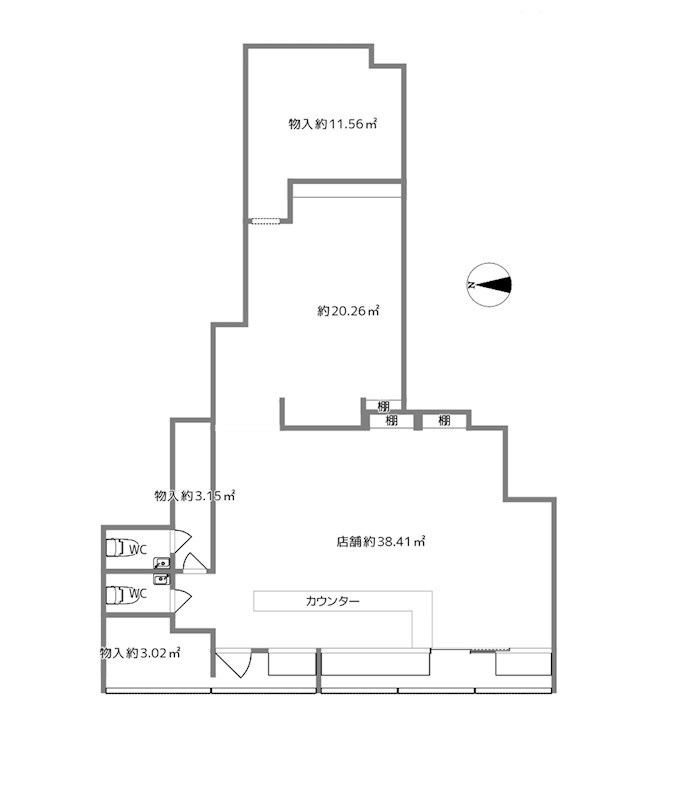 貸店舗・事務所　八尾市 本町５丁目　雑貨店跡　※軽飲食可　ファミリーロード内 間取り