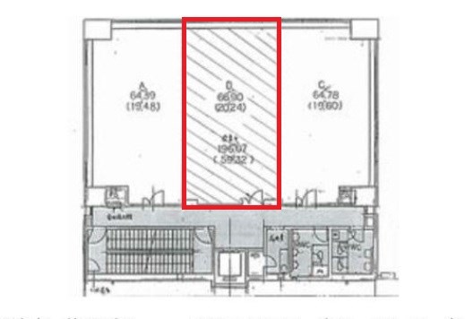 貸店舗・事務所　八尾市 光町１丁目　広さ約２０坪　室内リフォーム済み　EV付き　ダイエービルド八尾ビル 間取り