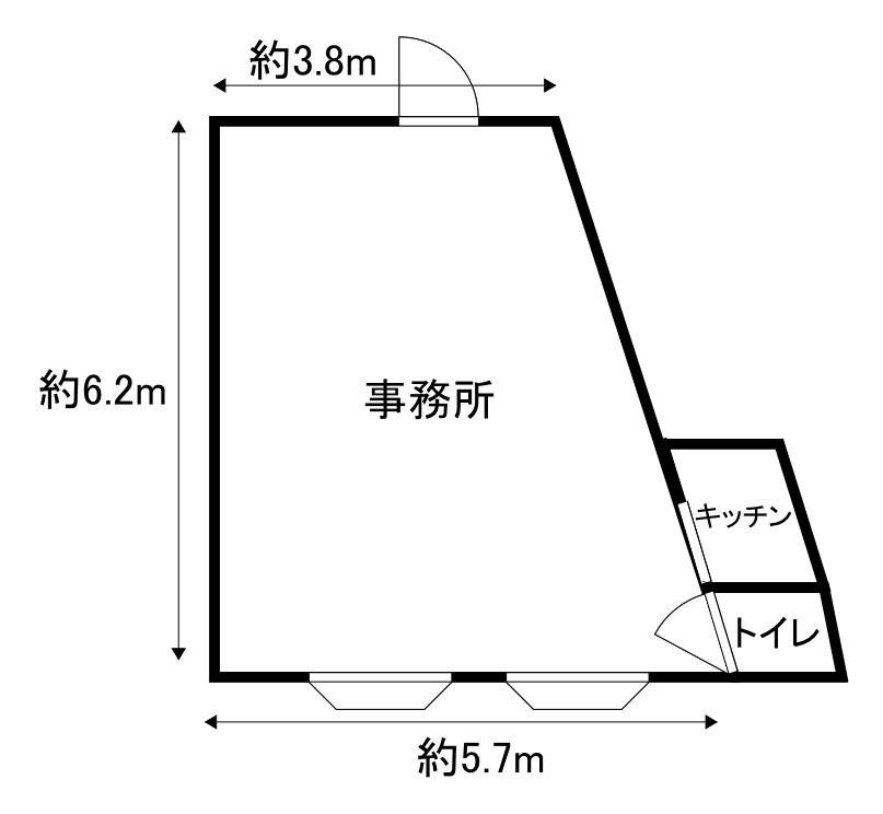 貸店舗・事務所　八尾市 山本町南１丁目　カメリアビル　※飲食店不可 間取り