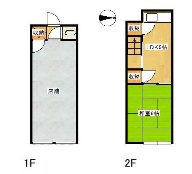 貸店舗・事務所　八尾市 本町４丁目　広さ約１０坪　ファミリーロード商店街内　路面店　八尾天満宮店舗 間取り