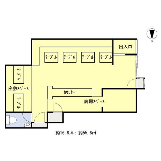 貸店舗・事務所　東大阪市 足代新町　ロータリープロピオ　お好み焼き屋跡 間取り