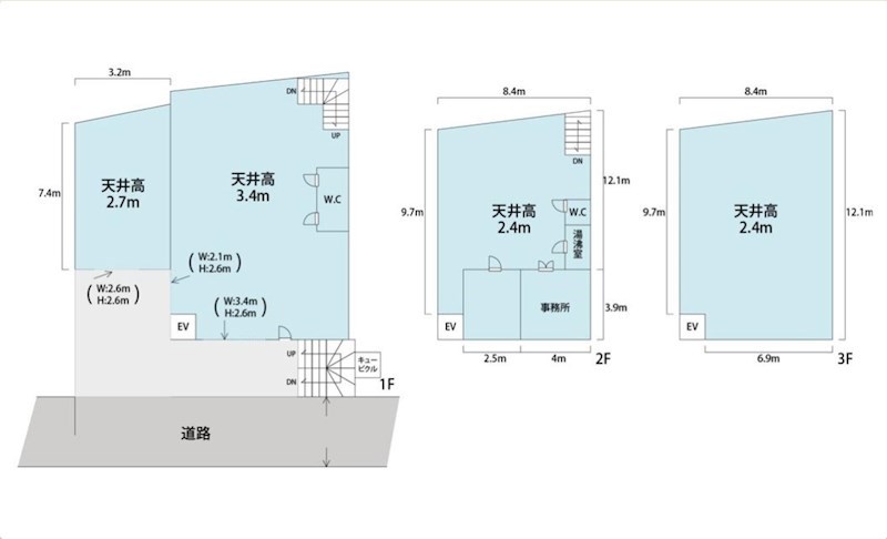 貸工場・倉庫　八尾市 太田新町７丁目　前面駐車スペース付き 間取り