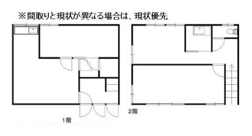 貸店舗・事務所　東大阪市 金岡４丁目　駐車スペース２台分有り 間取り