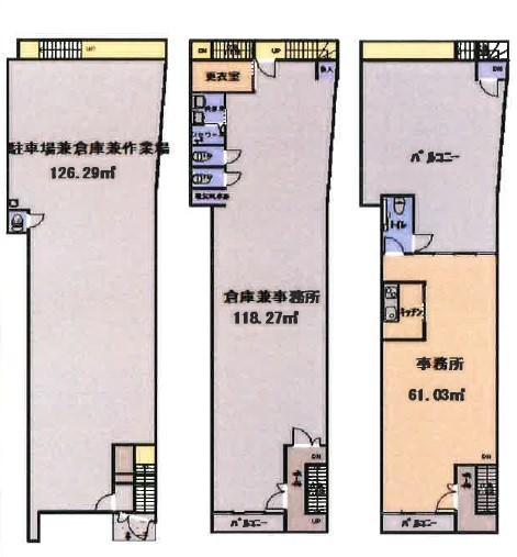 貸倉庫・事務所　東大阪市 渋川町３丁目　一棟貸し 間取り