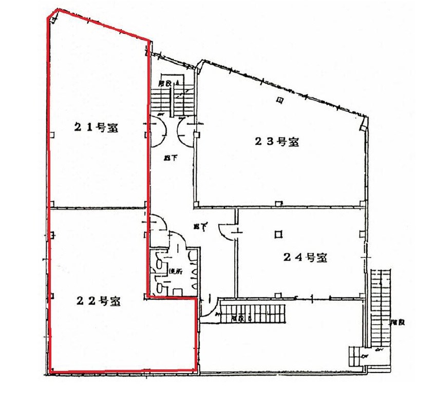 貸店舗・事務所　八尾市 東本町３丁目　居酒屋跡　居抜き　２区画分　木村ビル 間取り