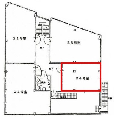 貸店舗・事務所　八尾市 東本町３丁目　事務所跡　広さ約１０坪　木村ビル  間取り