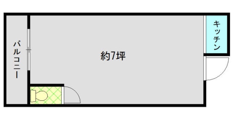 貸店舗・事務所　八尾市 桜ヶ丘１丁目　広さ約７.５坪　駅近　岡本ビル 間取り